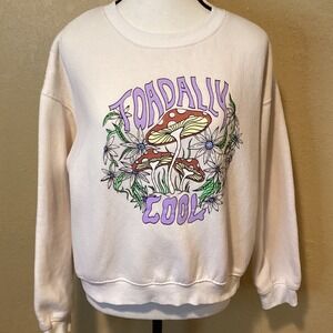 Princess Polly Toadally Cool Cream Sweatshirt, Mushroom/flower graphic,‎ Size 4